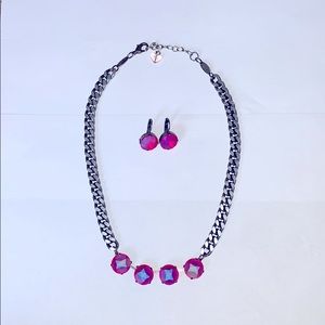 SABIKA Crystal Necklace & Earrings Matching Set